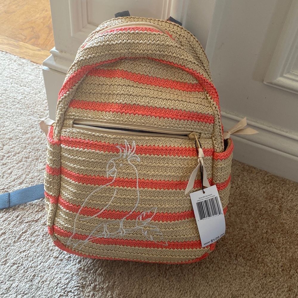 Straw mini backpack coastal Paradise vera Bradley NWT